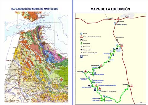 Mapa Geológico y mapa de ruta